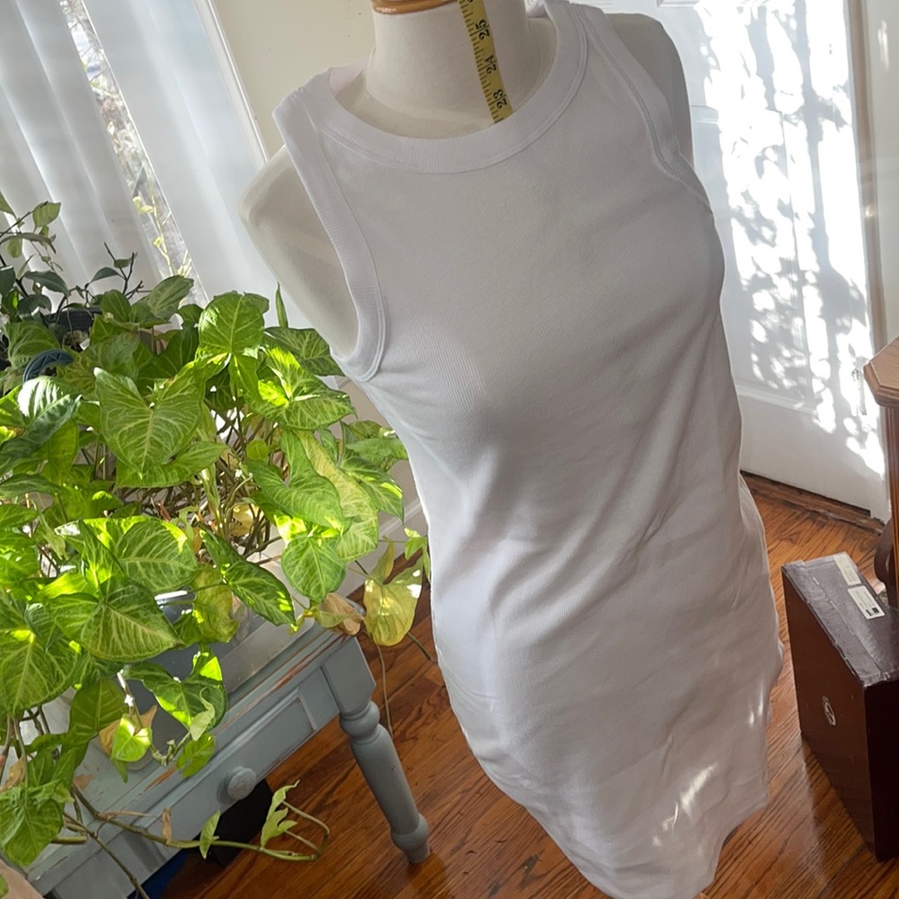 Ribbed Racer Tank Top Mini Dress